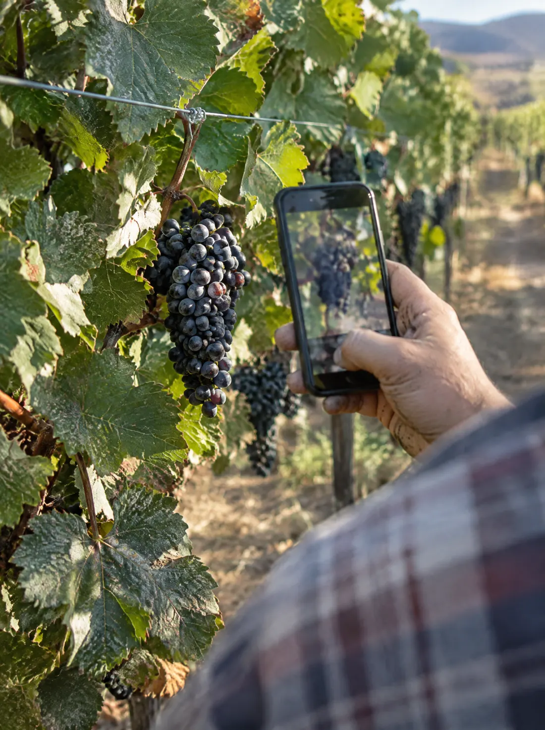 Live updates from the vineyard on a phone
