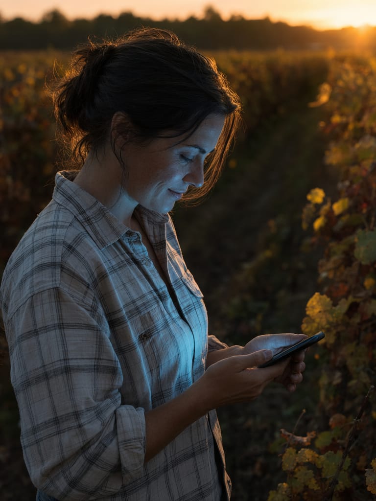 Live updates from the vineyard on a phone